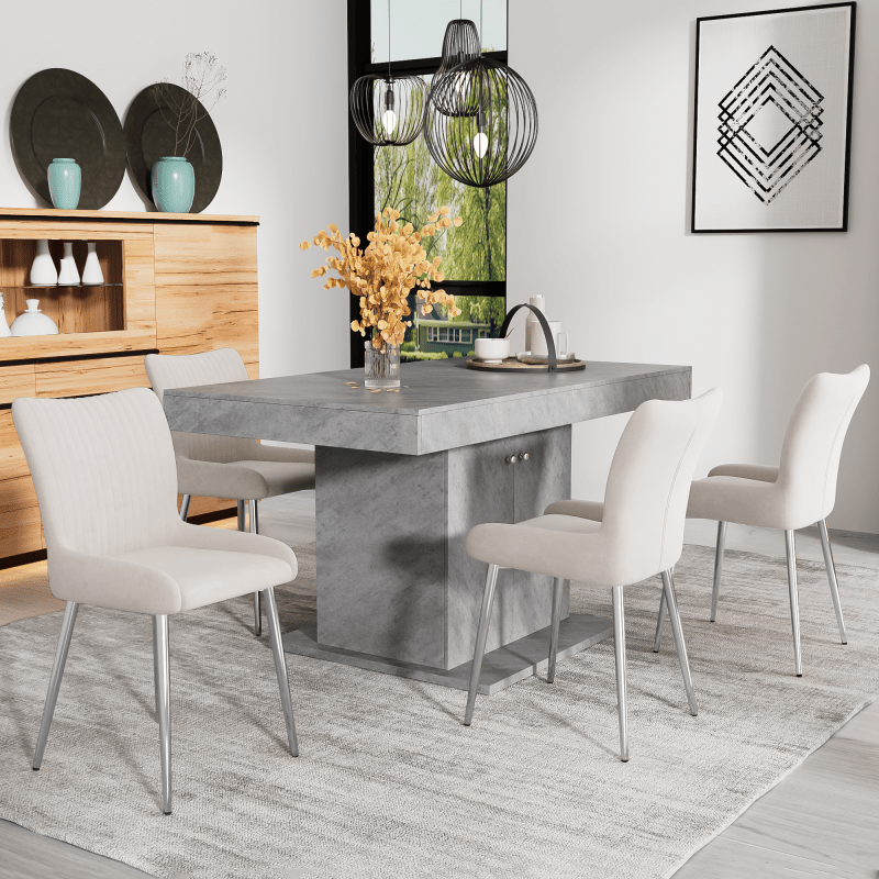 Velvet Stoelen – Eetkamerstoelen – Fauteuils – Zithoeken – Lounge Stoelen – Set Van 6 – Luxe Beige Velvet – Stevige Metalen Poten