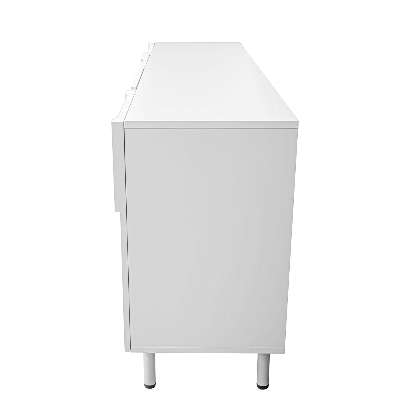 Dressoirkast – Sideboard – Opbergkast – Woonkamerkast – Dressoir Wit – Modern 3D Geometrisch Design – Ruime Afmetingen 160x38,5x70 cm