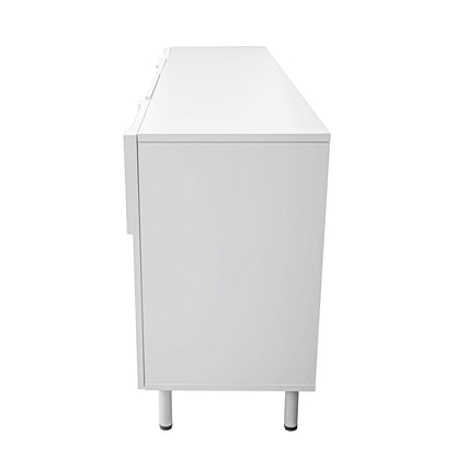 Dressoirkast – Sideboard – Opbergkast – Woonkamerkast – Dressoir Wit – Modern 3D Geometrisch Design – Ruime Afmetingen 160x38,5x70 cm
