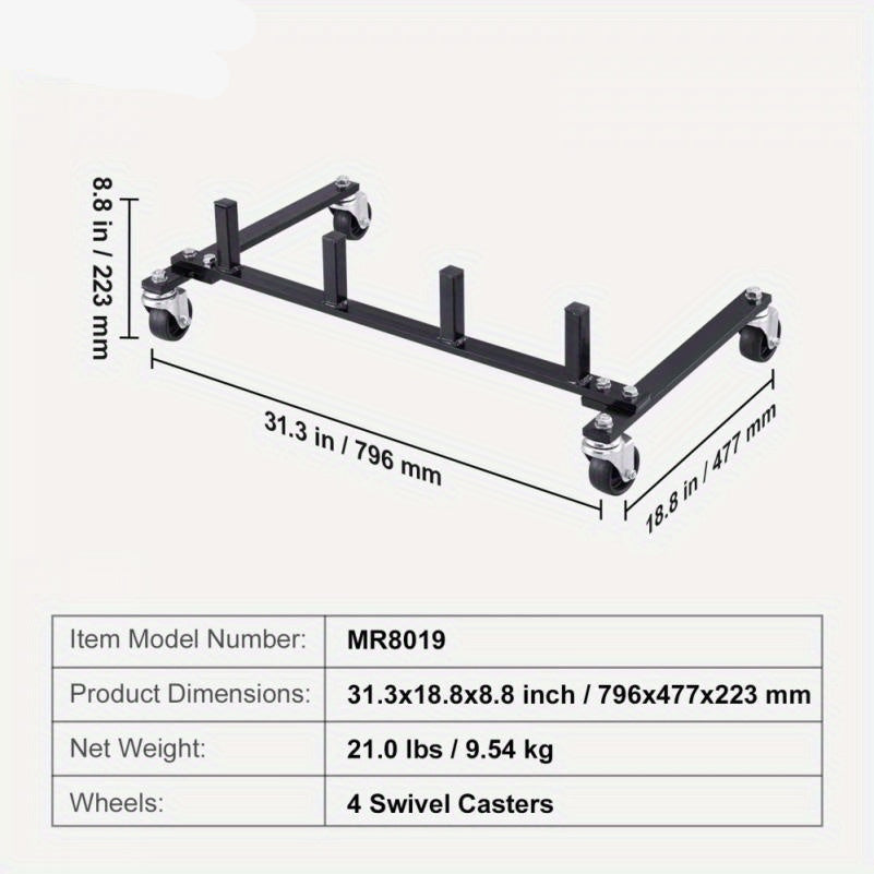 Hydraulische Autodoorrijwagen – Autodoilift – Auto Dolly Trolley – Auto Verrijwagen – Voertuig Tilwagen – Stevig Metalen Frame – Vier Dollies Tegelijk Optillen