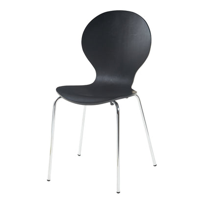 Eetkamerstoel – Stoel – Kuipstoel – Stoelset – Barkruk – Stapelbaar – Berkenhout Met Metalen Poot – Zithoogte 46 cm – Set Van 4