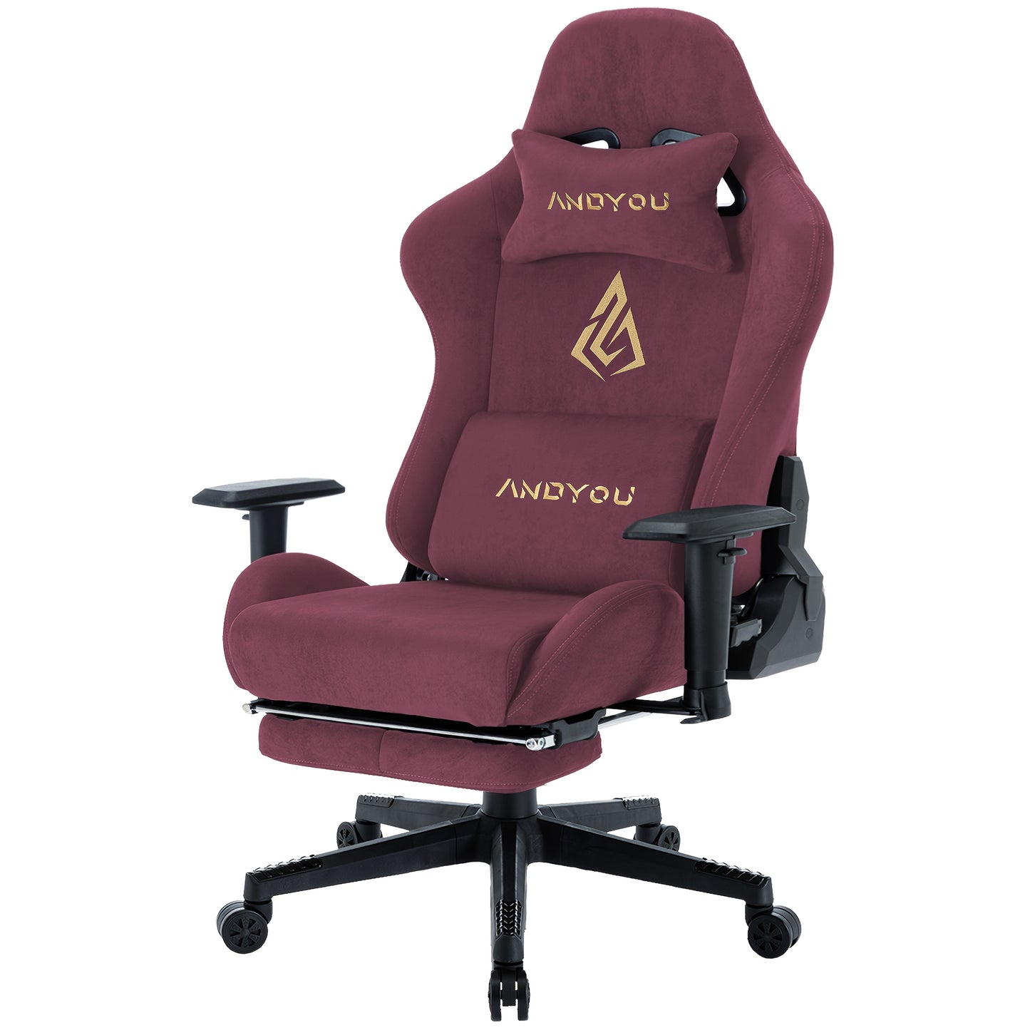 Ergonomic Gaming Chair with Footrest & Lumbar Support - Adjustable Height, 360° Swivel, Manual Recline Handle, Thickened PU Cushioned Seat & Backrest, Breathable Mesh-like Open Back Design, Heavy-Duty Metal Frame - Racing St