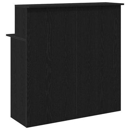 Bureau – Werkplek – Schrijftafel – Ontvangstbalie – Computertafel – Zwart – Stevig Hardhout – Ruim Werkblad met Opbergruimte