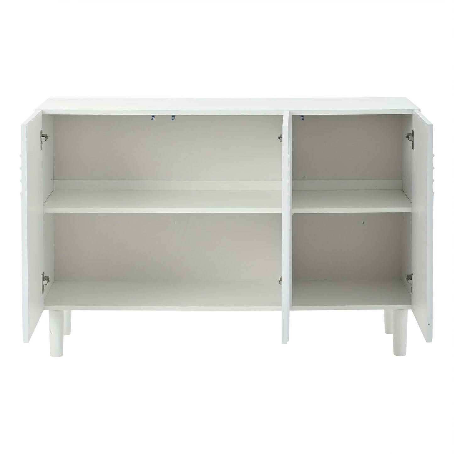 Large Capacity Modern Metal Storage Cabinet with 3 Doors & Adjustable Partitions - Heavy-Duty Contemporary Sideboard with Spacious Drawers, 120x38.5x79cm, MDF-Like for Living Room, Bedroom, Hallway - Space-Saving Furniture