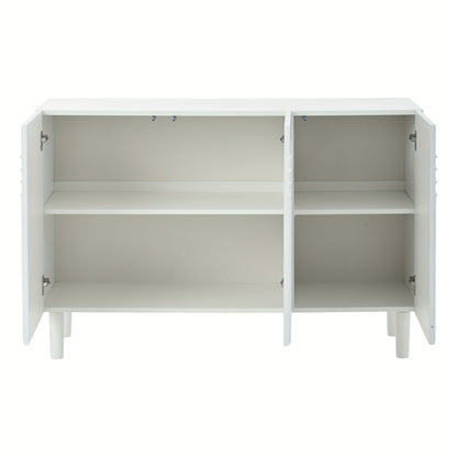 Large Capacity Modern Metal Storage Cabinet with 3 Doors & Adjustable Partitions - Heavy-Duty Contemporary Sideboard with Spacious Drawers, 120x38.5x79cm, MDF-Like for Living Room, Bedroom, Hallway - Space-Saving Furniture