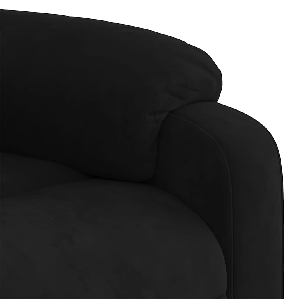 Elektrische Relaxfauteuil – Relaxstoel – Ligstoel – Zithoekstoel – Powerstoel – Zwart – Fluwelen Bekleding – Elektrisch Verstelbaar tot 135 Graden