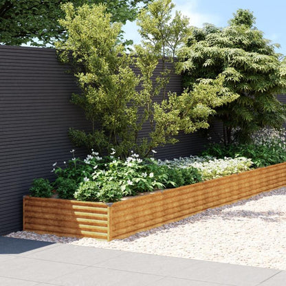 Bloembak – Plantenbak – Tuinbak – Borderbak – Kweekbak – Steel Corten – 960x100x36 cm – Verhoogde Tuin