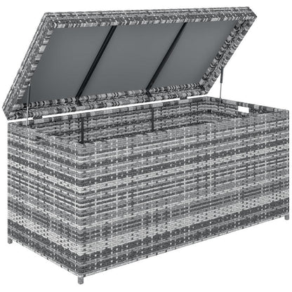 Opbergbox – Opbergmand – Opbergkist – Opbergdoos – Grote Rattan Opbergbox – 380L – UV-Bestendig – 130x61x65 cm – Donkergrijs