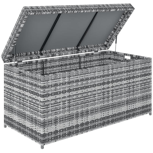 Opbergbox – Opbergmand – Opbergkist – Opbergdoos – Grote Rattan Opbergbox – 380L – UV-Bestendig – 130x61x65 cm – Donkergrijs