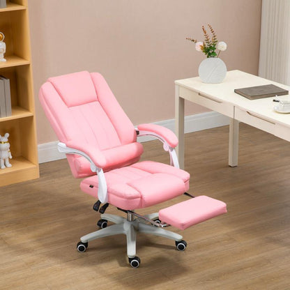 Bureaustoel – Werkstoel – Bureaustoel Ergonomisch – Bureaustoel Verstelbaar – Bureaustoel Met Wieltjes – Pink – Traagschuim Zitkussen – Lendensteun Metalen Frame