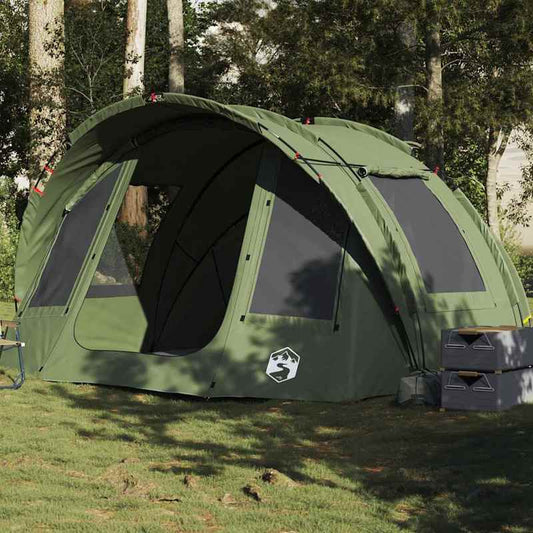 Tweepersoonstent – Vellententje – Kampeertent – Lichtgewicht Tent – Outdoor Tent – Compact & Lichtgewicht – Duurzame Polyester Met Glasvezelstokken – Olijfgroen/Zwart