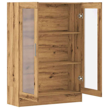 Houten Boekenkast – Handgemaakte Boekenplank – Moderne Opbergkast – Boekenrek – Minimalistische Boekenset – Multifunctioneel – 82,5x30,5x115 cm – Massief Eikenhout – Zwart Accent