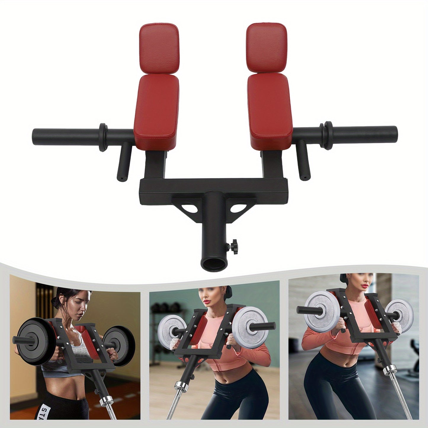 Landmine Attachment – Squat Attachment – Shoulder Press Accessoire – Barbell Landmine – Schoudersteun – Duurzaam Staal – Comfortabele Padding – Rood Zwart