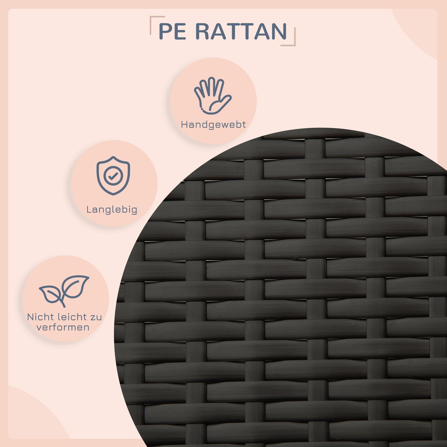 Hondenmand – Hondenbed – Hondenhuis – Hondenkussen – Overkapte Mand – Weerbestendig PE-Rattan – Verhoogd Met Antislip Poten – Koffiebruin – 69x98x70 cm