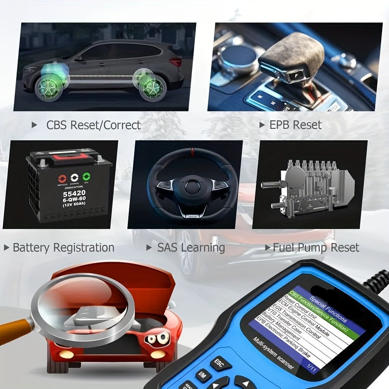 OBD2 Diagnoseapparaat – Foutcode Scanner – Auto Scanner – Diagnoselezer – Auto Diagnose Tool – Volledige Systeemdiagnose Voor VAG – EPB Reset & Accuregistratie Zonder Batterij