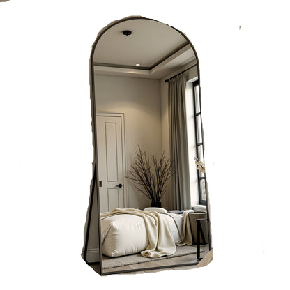 Staande Spiegel – Passpiegel – Vloerspiegel – Wandspiegel – Full Length Spiegel – Zwart Metalen Frame – Verstelbaar En Vrijstaand – 192x85 cm