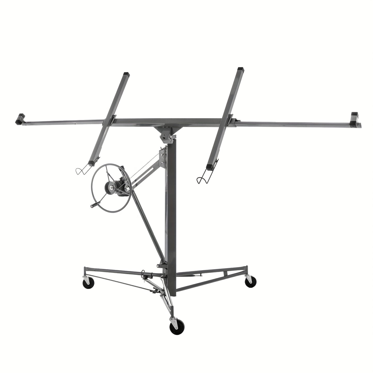 Heavy-Duty Drywall Lift with 150 lbs Load Capacity (68kg) - Adjustable Height 140-335cm & 60° Tilt, Foldable Drywall Panel Hoist with 3 Braked Wheels for Ceiling Installation, & Renovation - Compatible with Drywall Panels &