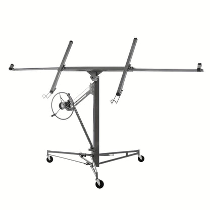 Heavy-Duty Drywall Lift with 150 lbs Load Capacity (68kg) - Adjustable Height 140-335cm & 60° Tilt, Foldable Drywall Panel Hoist with 3 Braked Wheels for Ceiling Installation, & Renovation - Compatible with Drywall Panels &