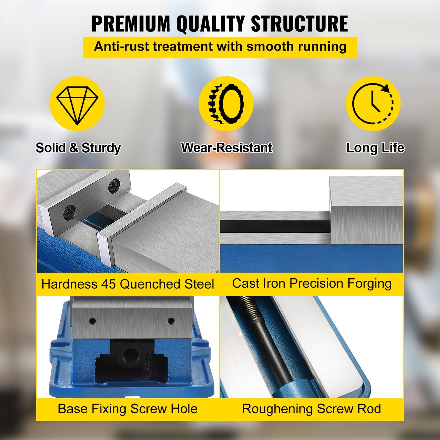 Werkbankklem – Tafelklem – Bankschroef – Klem – Montageklem – Metaal – 15 cm Bekbreedte – Stevige Metalen Constructie