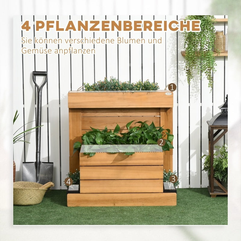 Verhoogde Plantenbak – Opkweekbak – Tuinbak – Plantenvak – Kweekbak – Zelfbewateringssysteem – Weerbestendig Houtlook Kunststof 79,5x49,5x80 cm