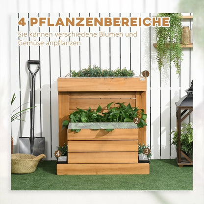 Verhoogde Plantenbak – Opkweekbak – Tuinbak – Plantenvak – Kweekbak – Zelfbewateringssysteem – Weerbestendig Houtlook Kunststof 79,5x49,5x80 cm