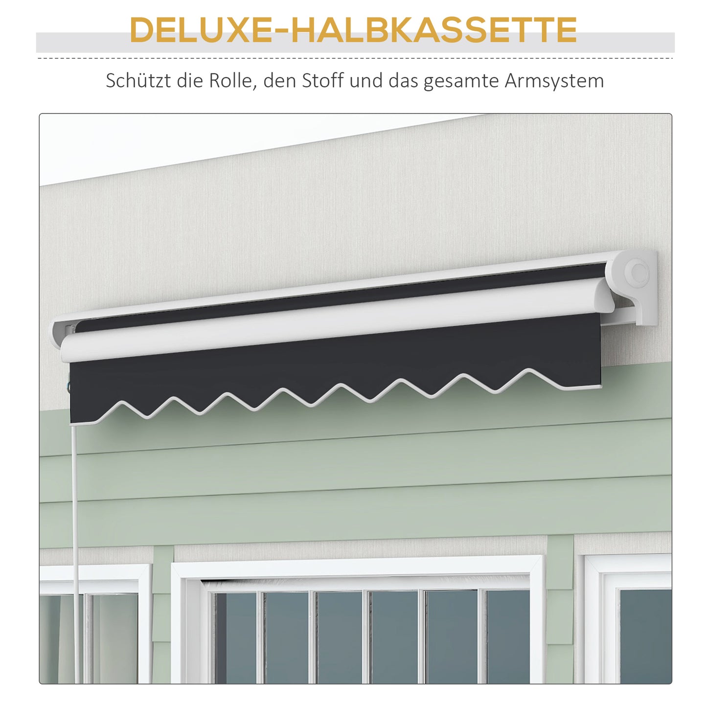 Uitvalscherm – Zonnescherm – Terrasscherm – Markies – Luifel – Elektrisch en Handmatig – Aluminium Frame en Afstandsbediening 2,5x2m Grijs