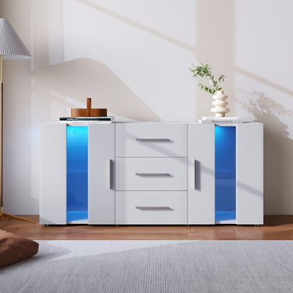 Opbergkast – Kast – Dressoir – Bergkast – Buffetkast – Wit – 140x35x70 cm – Duurzaam Lichtgewicht Ontwerp