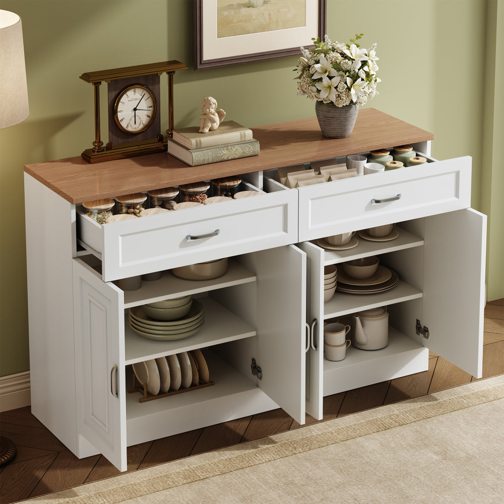 Dressoir – Sideboard – Opbergkast – Ladekast – Witte kast – 120 cm breed – Softclose deuren & laden