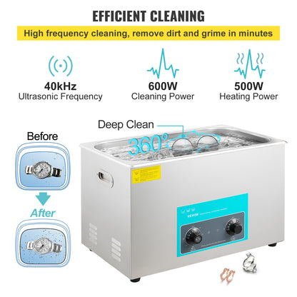 Ultrasone Reiniger – Ultrasoon Reinigingsapparaat – Sieradenreiniger – Brillenreiniger – Horlogereiniger – 30 Liter Inhoud – Roestvrijstalen Reservoir