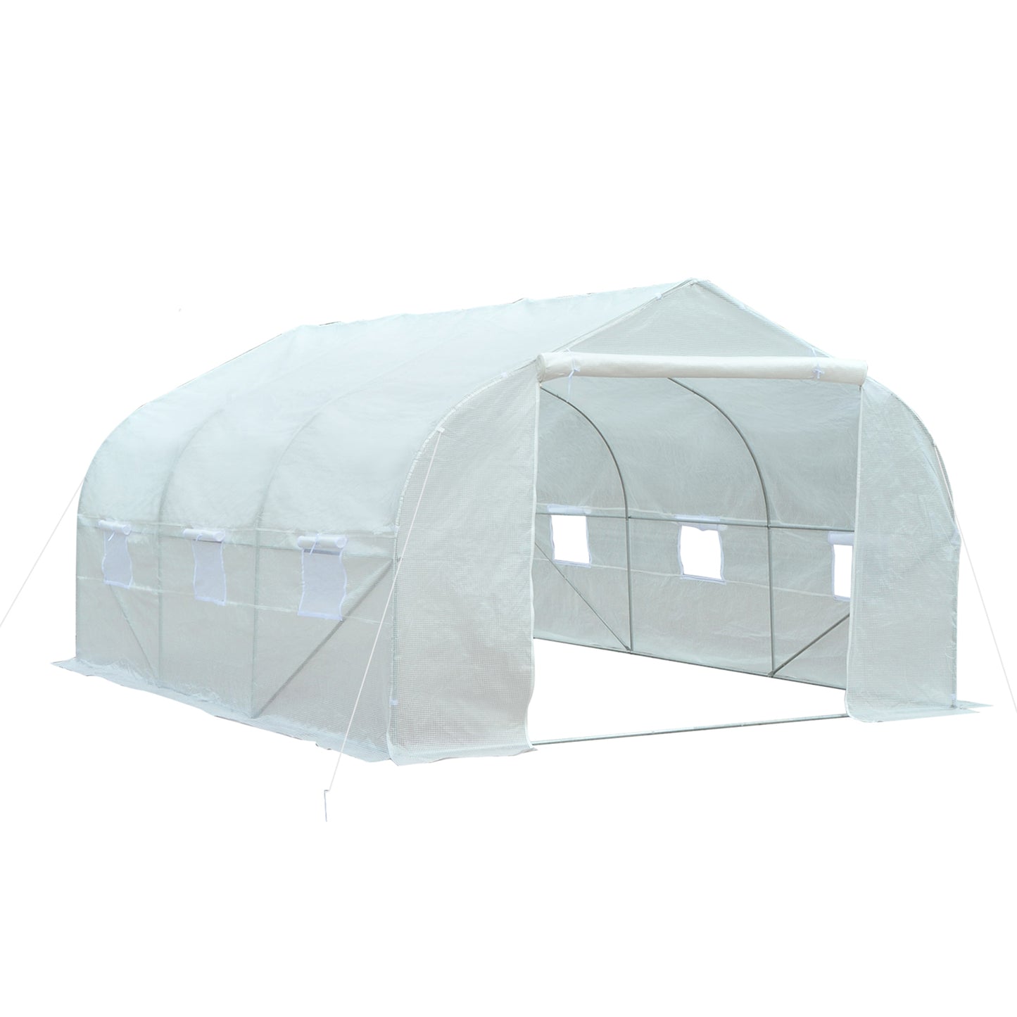 Tuinkas Tunnel – Kweekkas – Serre – Groentetunnel – Plantenkas – Groot Formaat 4,5x3x2 m – Verzinkt Stalen Frame & PE Zeil 140g/m² UV-Bescherming