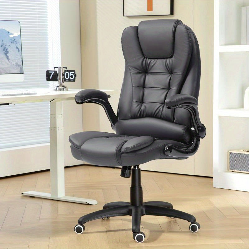 Ergonomische Bureaustoel – Bureaustoel Met Hoge Rugleuning – Kantoorstoel – Werkstoel – Deskchair – Verstelbare Armleuningen – Stevig PVC Frame – Comfortabele Zithouding