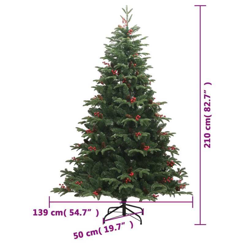 Kerstboom – Kunstkerstboom – Kunstboom – Dennenboom – Nepkerstboom – 210 cm Hoog – Inklapbaar Met Metalen Standaard