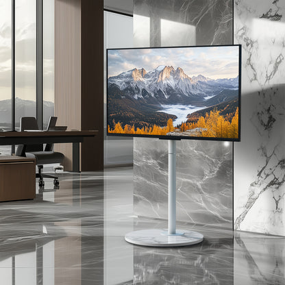 TV Standaard – TV Statief – Vloerstandaard – TV Voet – Monitorstandaard – Verstelbare Hoogte 130-170 cm – Sintered Stone Basis & SPCC Staal