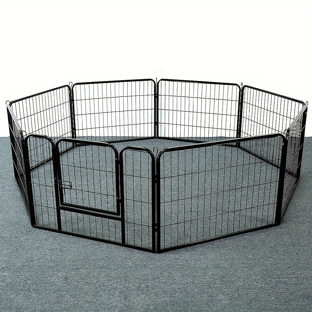 Hondenren – Puppyren – Hondenkennel – Konijnenren – Kattenren – 8 Panelen Met Deur – Stevig Metalen Frame – 60 cm Hoog