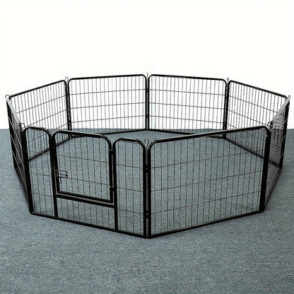 Hondenren – Puppyren – Hondenkennel – Konijnenren – Kattenren – 8 Panelen Met Deur – Stevig Metalen Frame – 60 cm Hoog