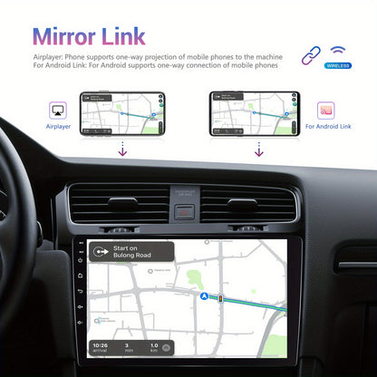 Autoradio – Car Stereo – Auto Radio – Multimedia Speler – Double DIN – 10 Inch HD Touchscreen – Android 15 Systeem – Draadloos CarPlay & Mirror Link – Inclusief AHD Camera & Microfoon