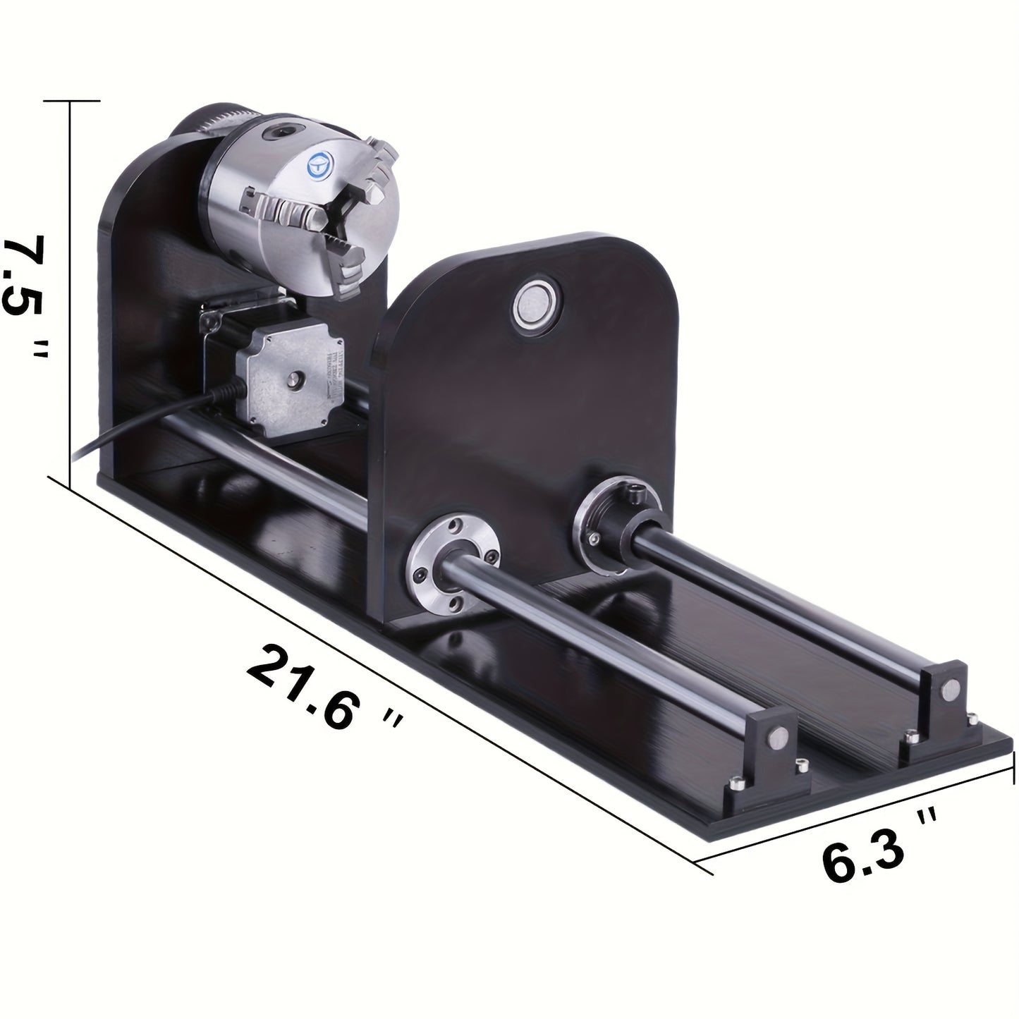 Rotary cutting machine and engraving machine accessories for A-axis, with 80mm three-jaw chuck and 230mm rail, CNC router/laser engraving machine rotary tool accessories, suitable for carving Golden wood