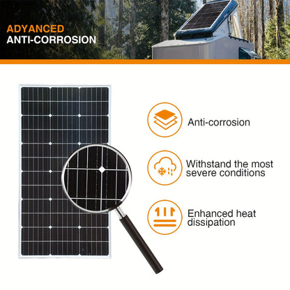 Zonnepaneel Set – Zonne-energie Paneel – Monokristallijn Zonnepaneel – Off-Grid Zonnepaneel – 200W Vermogen – Compact & Weerbestendig - QUORE