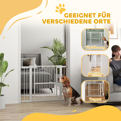 Hondenpoort – Hondenhek – Huisdierenbarrière – Traphekje – Veiligheidshekje – Verstelbaar 76-104 cm – Drukmontage Zonder Boren