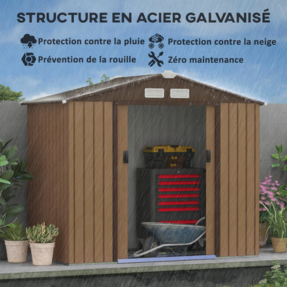 Tuinschuur – Berging – Tuinhuis – Tuinopslag – Gereedschapsberging – Metalen Tuinschuur – 2,5 m² Opbergruimte – Gegalvaniseerd Staal Met Ventilatie