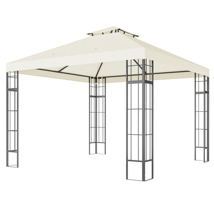 Tuinpaviljoen – Tuinoverkapping – Buitenverblijf – Terrasoverkapping – Crèmekleur – 3x3 Meter – UV30+ Bescherming – Duurzaam Metaalframe