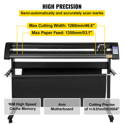 Vinyl Cutter – Snijplotter – Stickersnijder – Contourplotter – Vinylsnijder – Zwart – Ingebouwde Laser Snijfunctie – Max Snijbreedte 126 cm