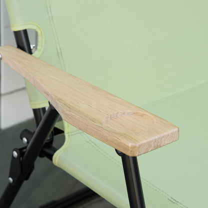 Outdoor Double Folding Camping Chair, Portable Garden Chair, Director Chair, Folding Chair with Cup Holder, Suitable for Outdoor Picnic, Hiking, Etc. Loading 160kg, Light Green, Hiking Gear, Picnic Chair, Spacesaving Chair, S