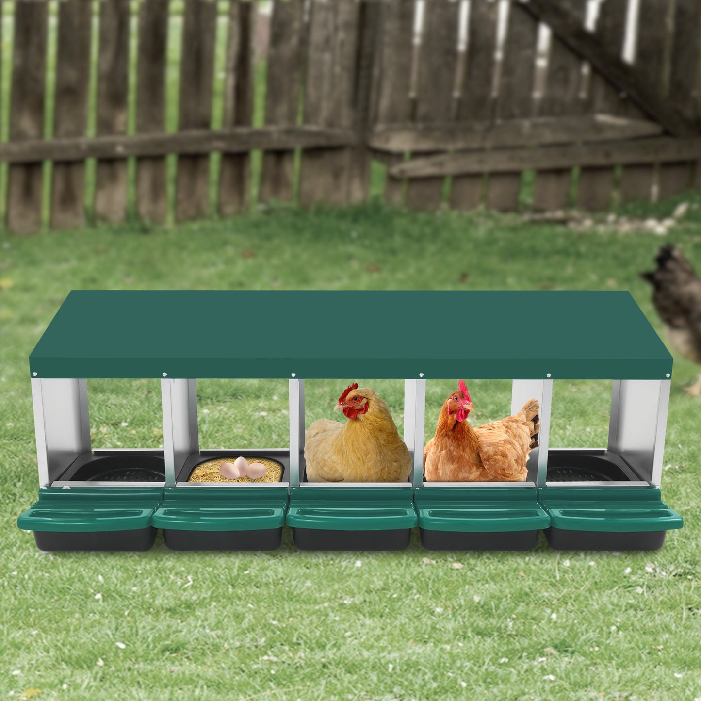 Kippenhok – Kippenren – Nestkast – Legnest – Nestbox – 5 Compartimenten – Gegalvaniseerd Staal – Ventilatie