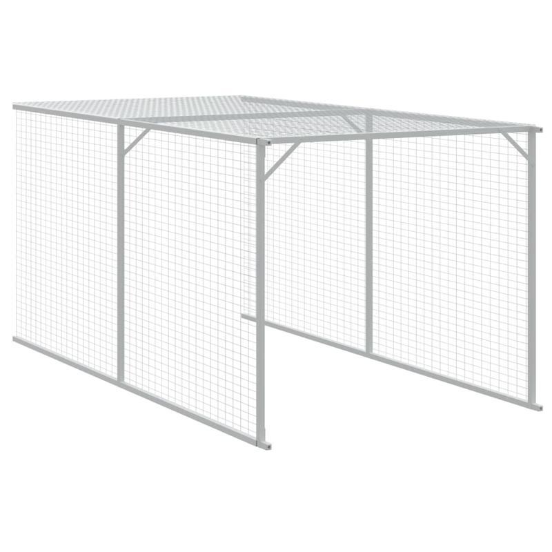 Kippenren – Kippenhok – Kippenkooi – Ren – Hennenren – Antraciet – Verzinkt Staal – 110x405x110 cm – Weerbestendig – Ruim
