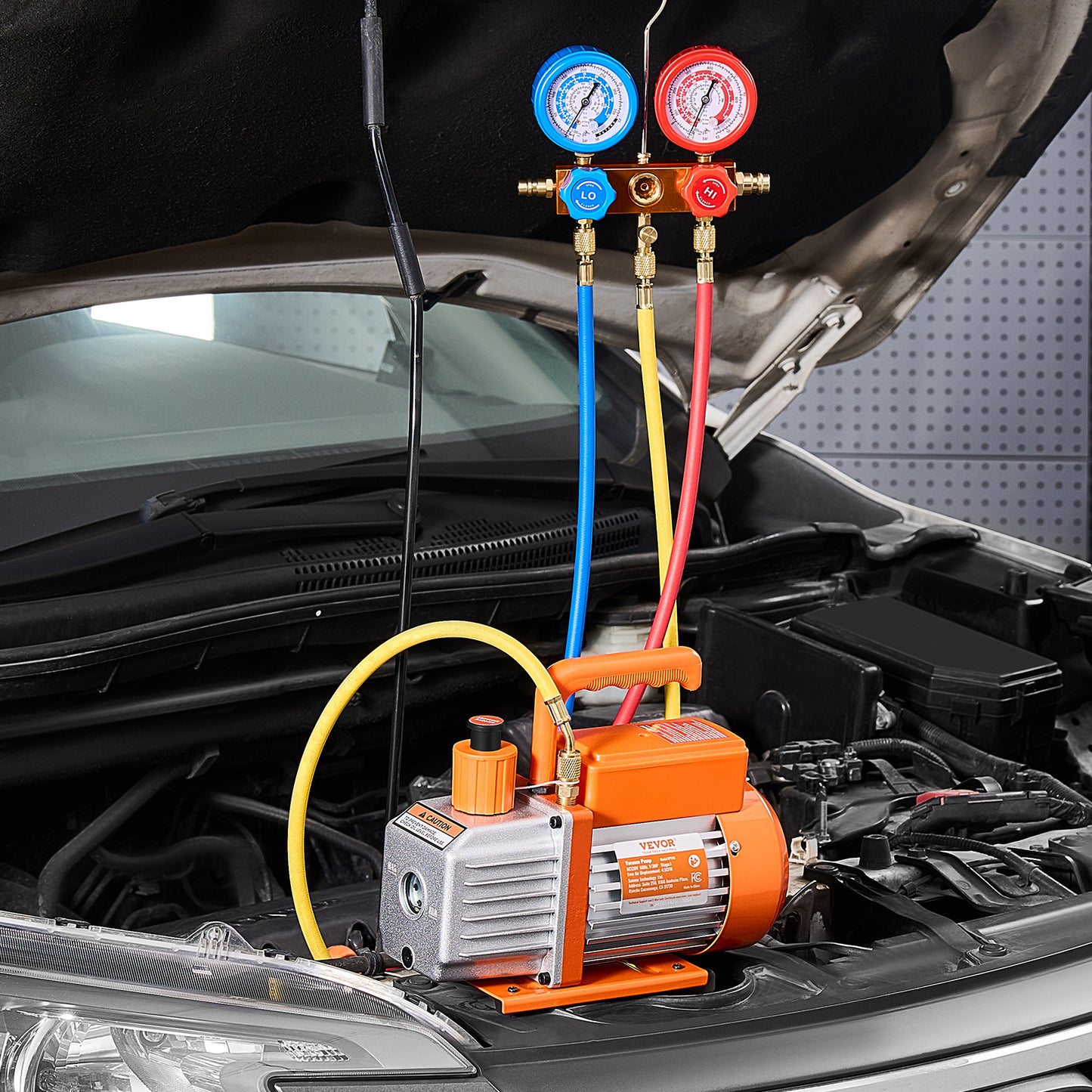 Vacuümpomp – Vacuüm Pomp – Koelvacuümpomp – HVAC Vacuümpomp – Manometer Set – Geschikt Voor Meerdere Koelmiddelen – 4,5 CFM Capaciteit