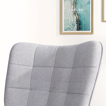 Schommelstoel – Lounge Chair – Relaxstoel – Fauteuil – Armstoel – Katoen Linnenmix – Draagvermogen 130 kg – Lichtgewicht en Comfortabel