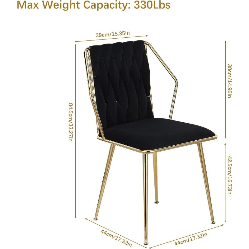 Eetkamerstoelen – Stoelen – Kuipstoelen – Keukenstoelen – Meubels – Gestoffeerd – Metalen Onderstel – Fluwelen Bekleding – Max Draagvermogen 150 kg