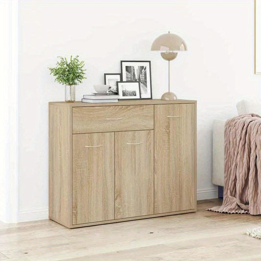 Dressoir – Sideboard – Kast – Opbergmeubel – Buffetkast – Eiken Afwerking – Duurzaam Hardhout – Eenvoudige Montage – Ruime Opbergruimte