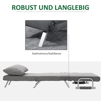 Relaxation Chair Recliner, Reclining Function, Guest Bed, 65 cm x 69 cm x 80 cm, Gray